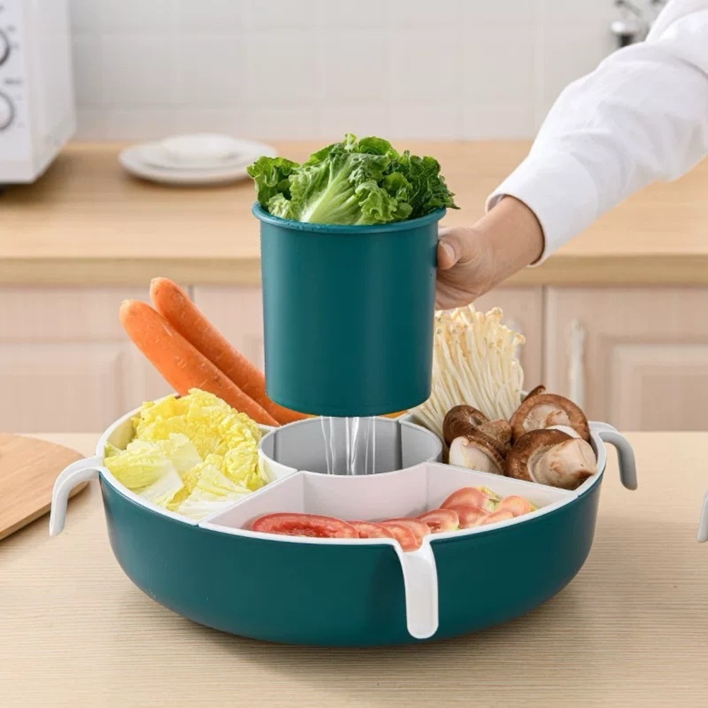 NEW Multifunctional Rotatable Food Storage Bowl - Green
